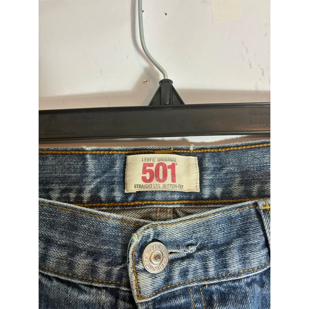 Levis 501 Original Straight Leg Button Fly Jeans Blue Denim 38x34 Mens Vintage
